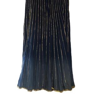 Gorgeous A Line Maxi Skirt Blue Ombré/Gold By Wei Peng